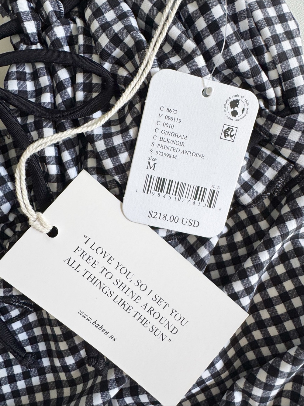 Free People x Baben Antoinette Printed One-Piece Swimsuit in Gingham Check | NWT - Picture 4 of 7